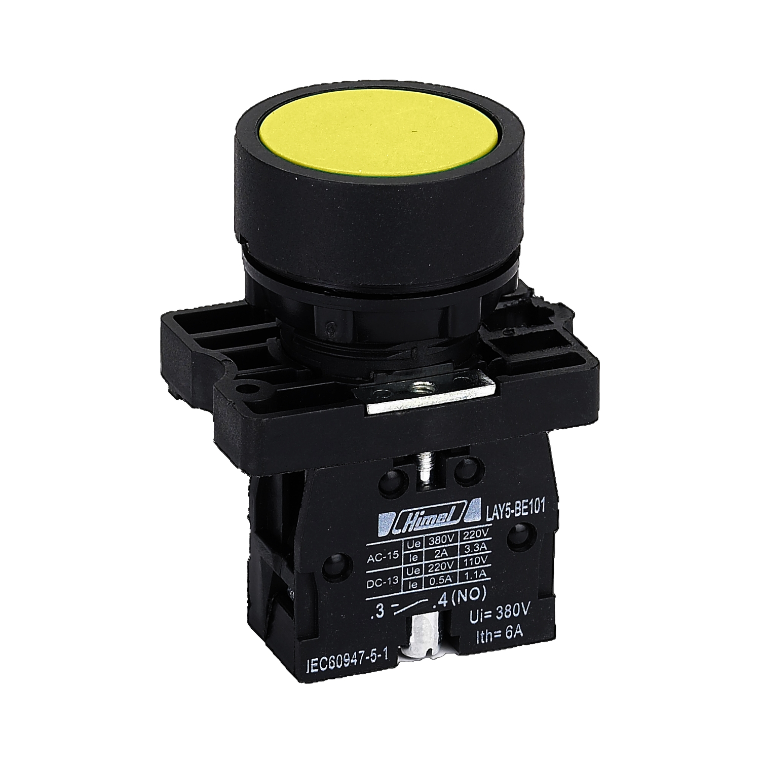 HLAY5EA51 Pushbutton, HLAY5, flush, 1 NO, yellow