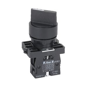 Selector Switch, HLAY5, 1NO, 2 positions 45 , stay put, standard handle, black
