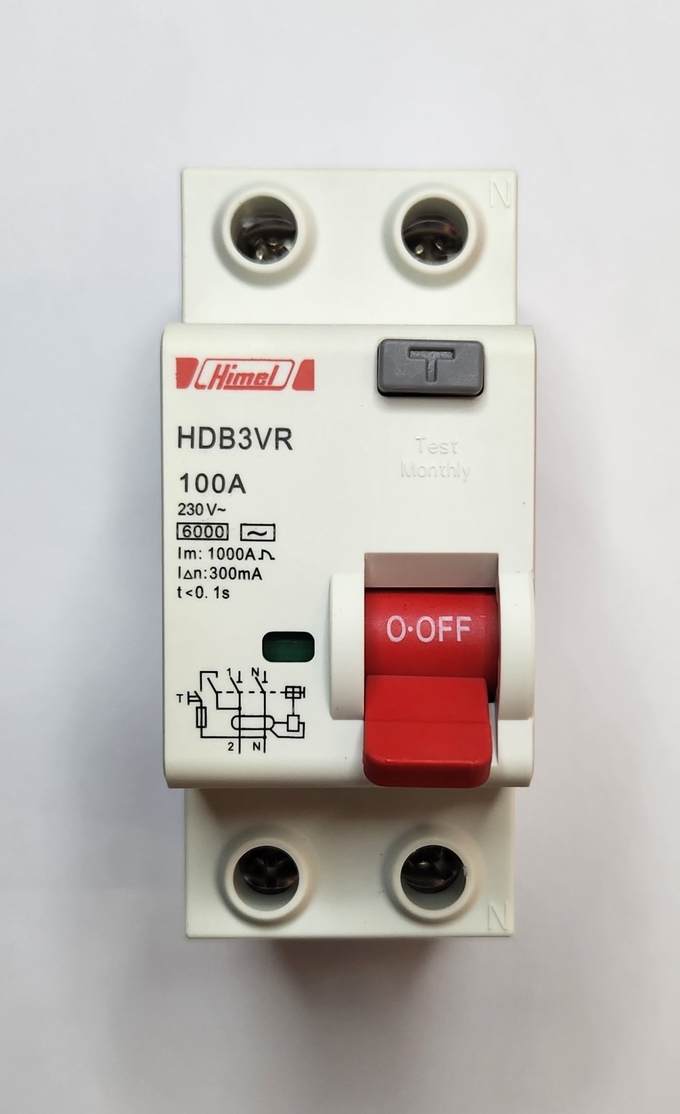 HDB3VR2100TC Residual Current Switch HDB3VR - 2P - 100A - 300mA - for AC