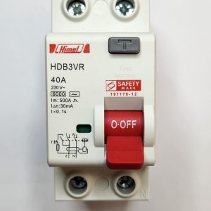 Residual Current Switch HDB3VR - 2P - 40A - 30mA - for AC