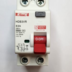 Residual Current Switch HDB3VR - 2P - 63A - 30mA - for AC