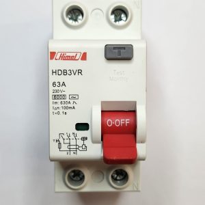Residual Current Switch HDB3VR - 2P - 63A - 100mA - for AC