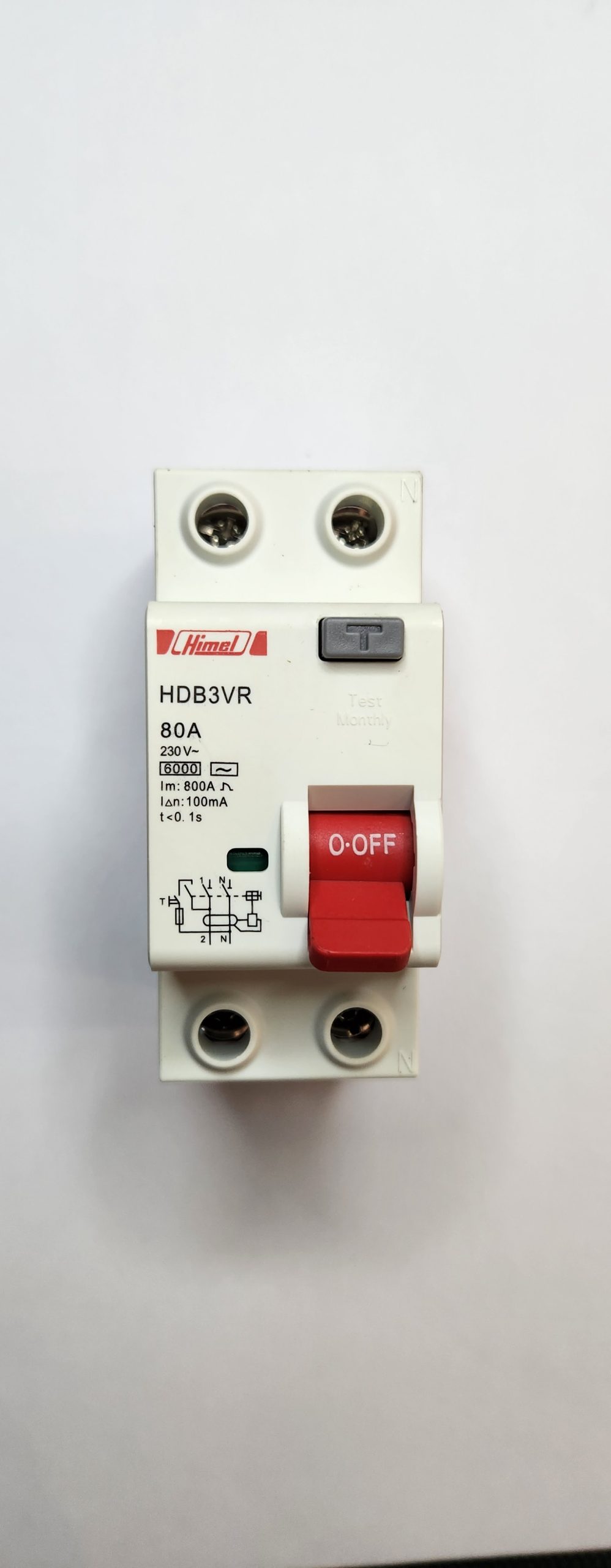 HDB3VR280YC Residual Current Switch HDB3VR - 2P - 80A - 100mA - for AC