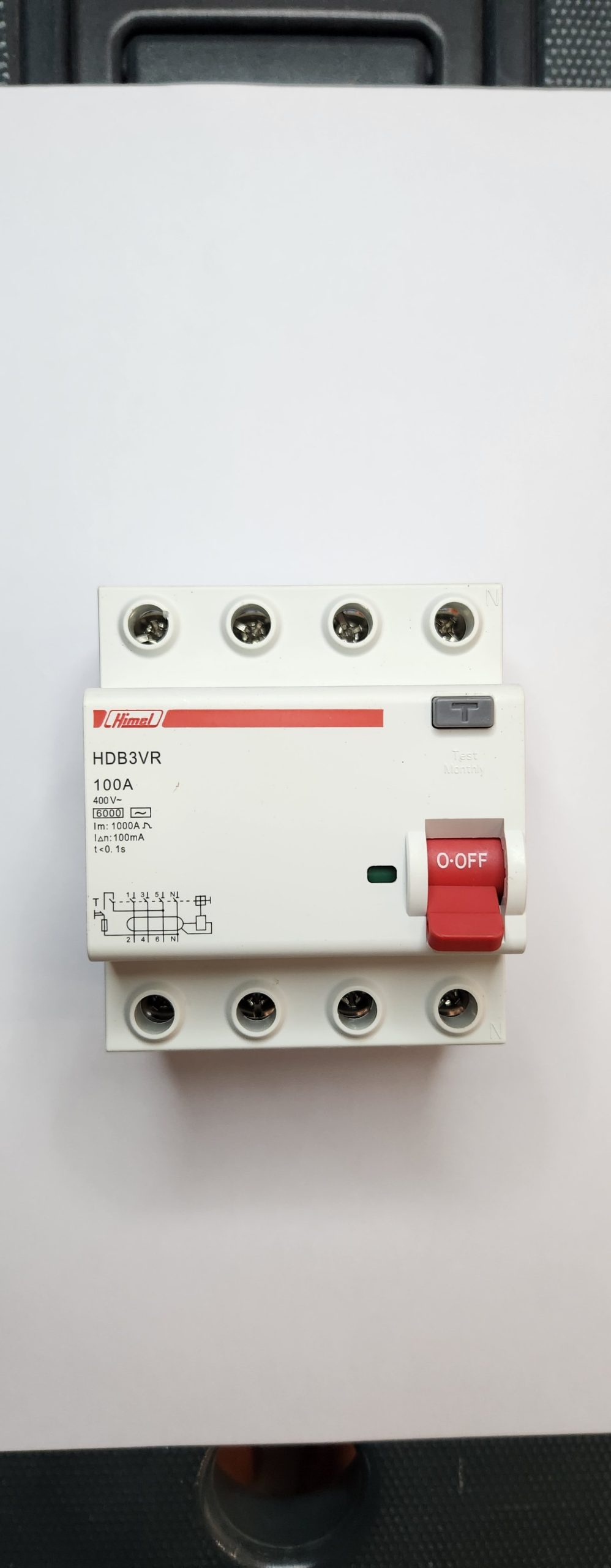 HDB3VR4100YC Residual Current Switch HDB3VR - 4P - 100A - 100mA - for AC