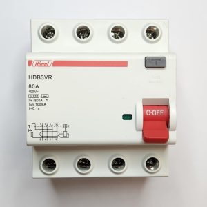 Residual Current Switch HDB3VR - 4P - 80A - 100mA - for AC