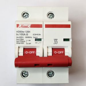 Miniature Circuit Breaker HDB3w-125, 27 mm, AC, 10 kA, 2P, C curve, 100 A