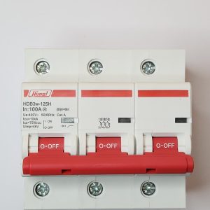 Miniature Circuit Breaker HDB3w-125, 27 mm, AC, 10 kA, 3P, B curve, 100 A