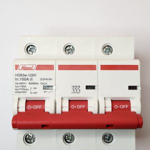 Miniature Circuit Breaker HDB3w-125, 27 mm, AC, 10 kA, 3P, C curve, 100 A