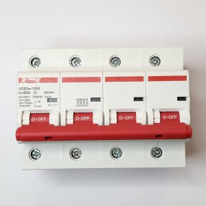 Miniature Circuit Breaker HDB3w-125, 27 mm, AC, 10 kA, 4P, B curve, 80 A