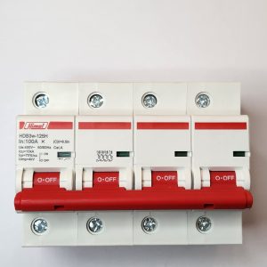 Miniature Circuit Breaker HDB3w-125, 27 mm, AC, 10 kA, 4P, C curve, 100 A