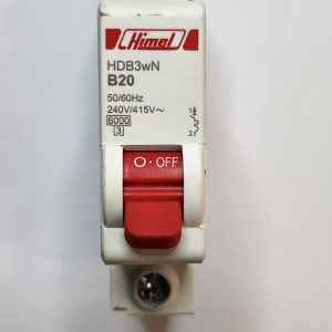 Miniature Circuit Breaker HDB3W - 18 mm AC - B - 1P - 6 kA - 20 A