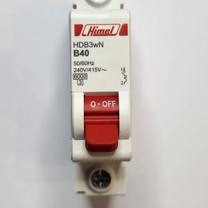 Miniature Circuit Breaker HDB3W - 18 mm AC - B - 1P - 6 kA - 40 A
