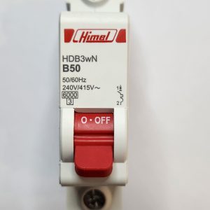 Miniature Circuit Breaker HDB3W - 18 mm AC - B - 1P - 6 kA - 50 A