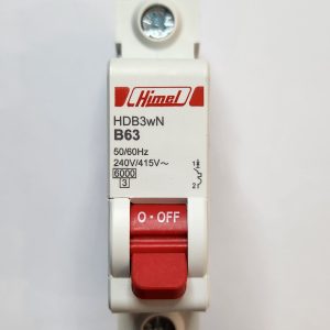 Miniature Circuit Breaker HDB3W - 18 mm AC - B - 1P - 6 kA - 63 A
