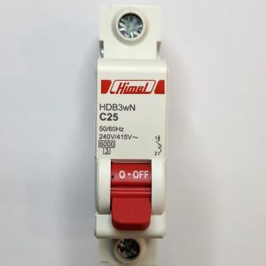 Miniature Circuit Breaker HDB3W - 18 mm AC - C - 1P - 6 kA - 25 A