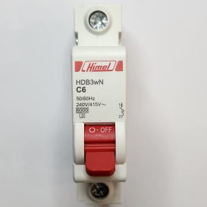Miniature Circuit Breaker HDB3W - 18 mm AC - C - 1P - 6 kA - 6 A