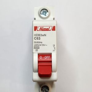 Miniature Circuit Breaker HDB3W - 18 mm AC - C - 1P - 6 kA - 63 A