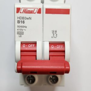 Miniature Circuit Breaker HDB3W - 18 mm AC - B - 2P - 6 kA - 16 A