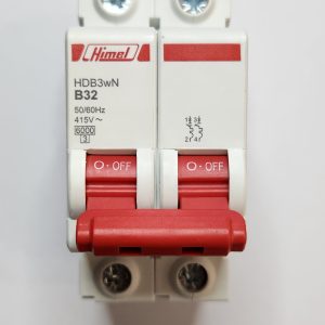 Miniature Circuit Breaker HDB3W - 18 mm AC - B - 2P - 6 kA - 32 A