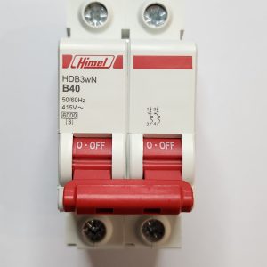 Miniature Circuit Breaker HDB3W - 18 mm AC - B - 2P - 6 kA - 40 A