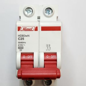 Miniature Circuit Breaker HDB3W - 18 mm AC - C - 2P - 6 kA - 25 A