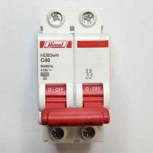 Miniature Circuit Breaker HDB3W - 18 mm AC - C - 2P - 6 kA - 40 A