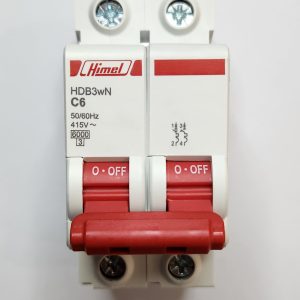 Miniature Circuit Breaker HDB3W - 18 mm AC - C - 2P - 6 kA - 6 A