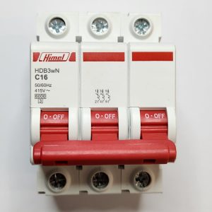 Miniature Circuit Breaker HDB3W - 18 mm AC - C - 3P - 6 kA - 16 A