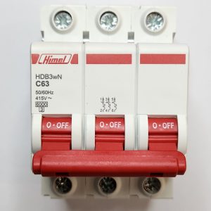Miniature Circuit Breaker HDB3W - 18 mm AC - C - 3P - 6 kA - 63 A