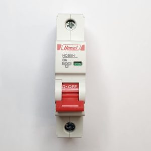Miniature Circuit Breaker, HDB9, 18 mm AC, 10 kA, 1P, B curve, 6 A