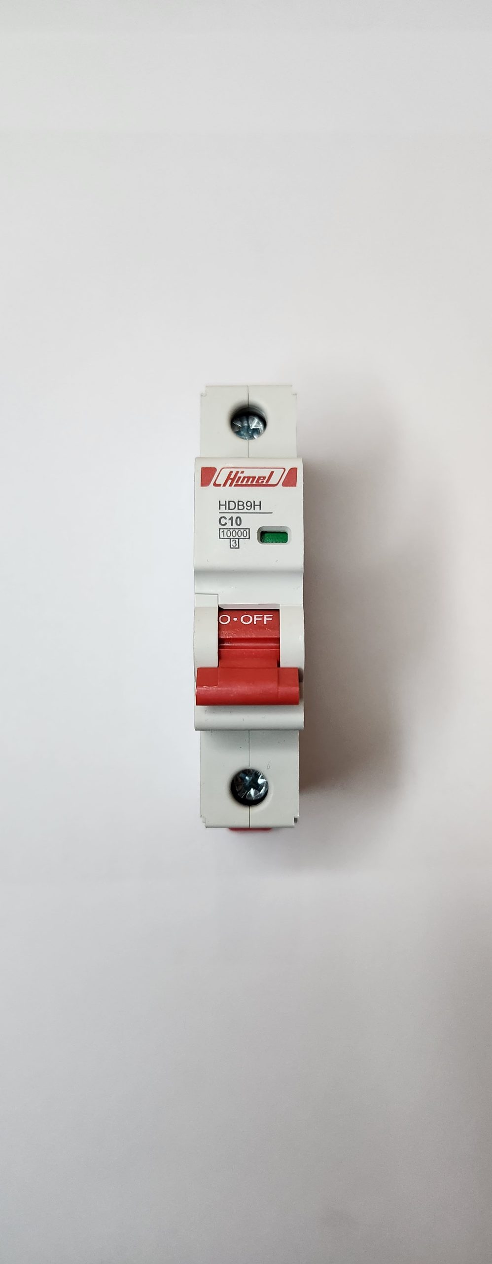 HDB9H63A1C10 Miniature Circuit Breaker, HDB9, 18 mm AC, 10 kA, 1P, C curve, 10 A