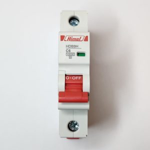 Miniature Circuit Breaker, HDB9, 18 mm AC, 10 kA, 1P, C curve, 6 A