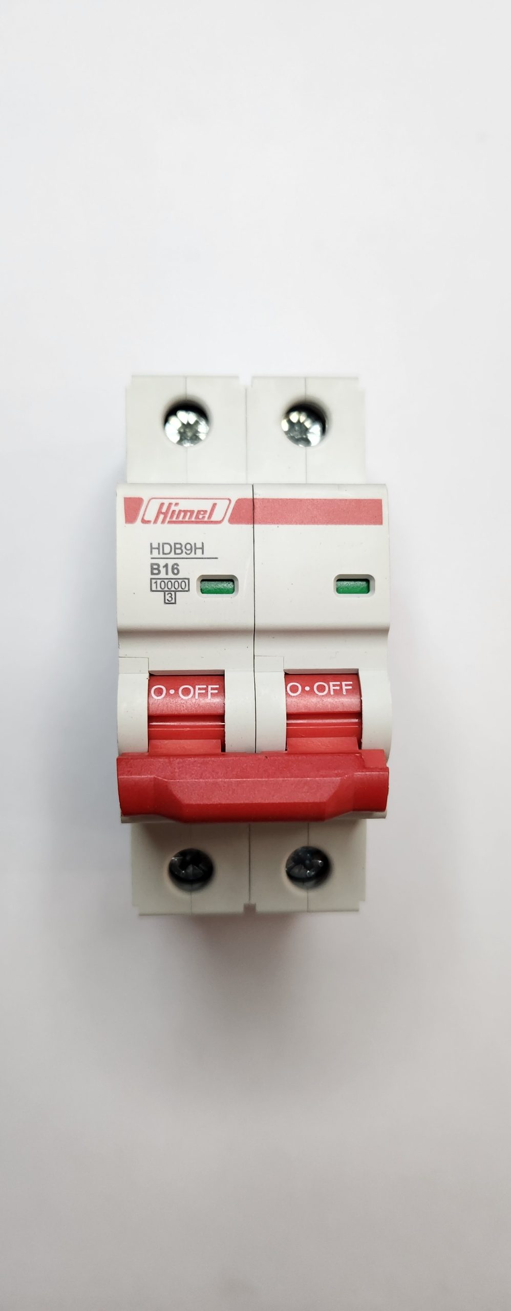 HDB9H63A2B16 Miniature Circuit Breaker, HDB9, 18 mm AC, 10 kA, 2P, B curve, 16 A