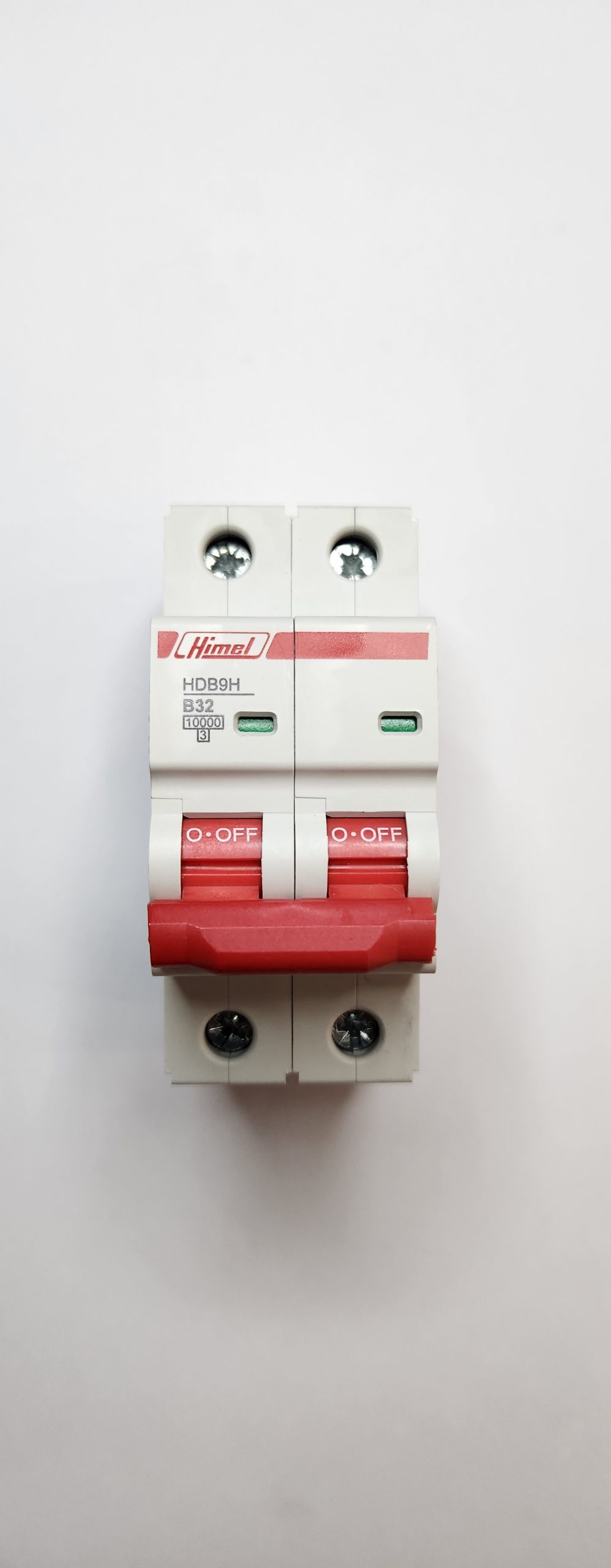 HDB9H63A2B32 Miniature Circuit Breaker, HDB9, 18 mm AC, 10 kA, 2P, B curve, 32 A