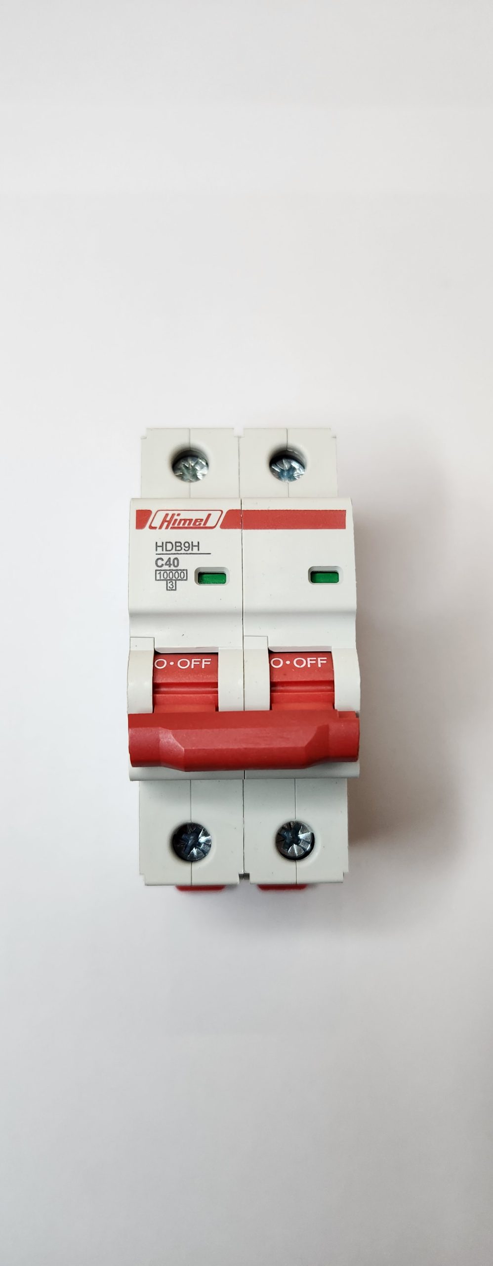 HDB9H63A2C40 Miniature Circuit Breaker, HDB9, 18 mm AC, 10 kA, 2P, C curve, 40 A