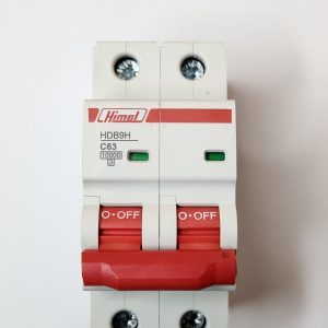 Miniature Circuit Breaker, HDB9, 18 mm AC, 10 kA, 2P, C curve, 63 A