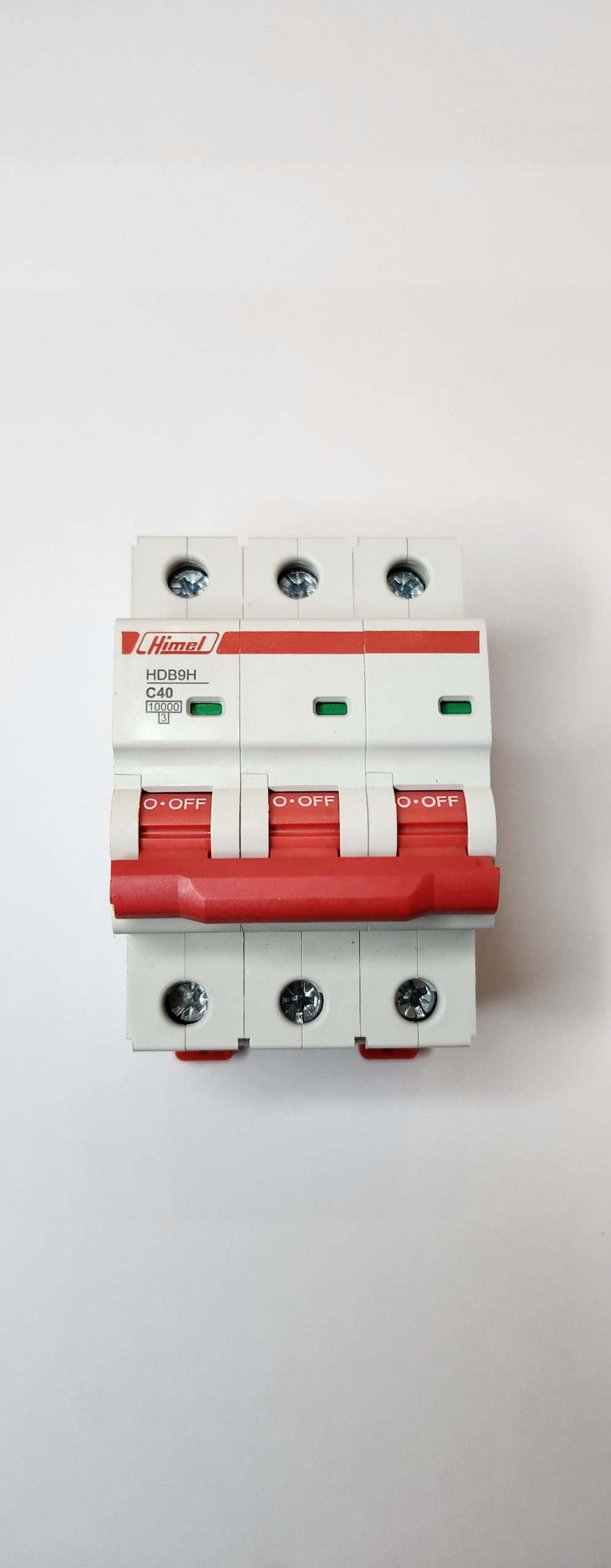 HDB9H63A3C40 Miniature Circuit Breaker, HDB9, 18 mm AC, 10 kA, 3P, C curve, 40 A