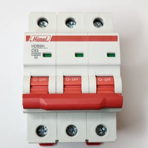 Miniature Circuit Breaker, HDB9, 18 mm AC, 10 kA, 3P, C curve, 63 A