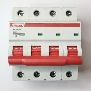 Miniature Circuit Breaker, HDB9, 18 mm AC, 10 kA, 4P, B curve, 63 A