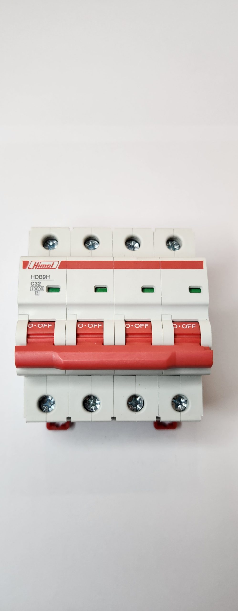 HDB9H63A4C32 Miniature Circuit Breaker, HDB9, 18 mm AC, 10 kA, 4P, C curve, 32 A