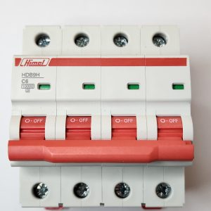 Miniature Circuit Breaker, HDB9, 18 mm AC, 10 kA, 4P, C curve, 6 A