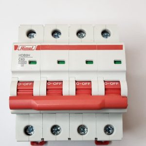 Miniature Circuit Breaker, HDB9, 18 mm AC, 10 kA, 4P, C curve, 63 A
