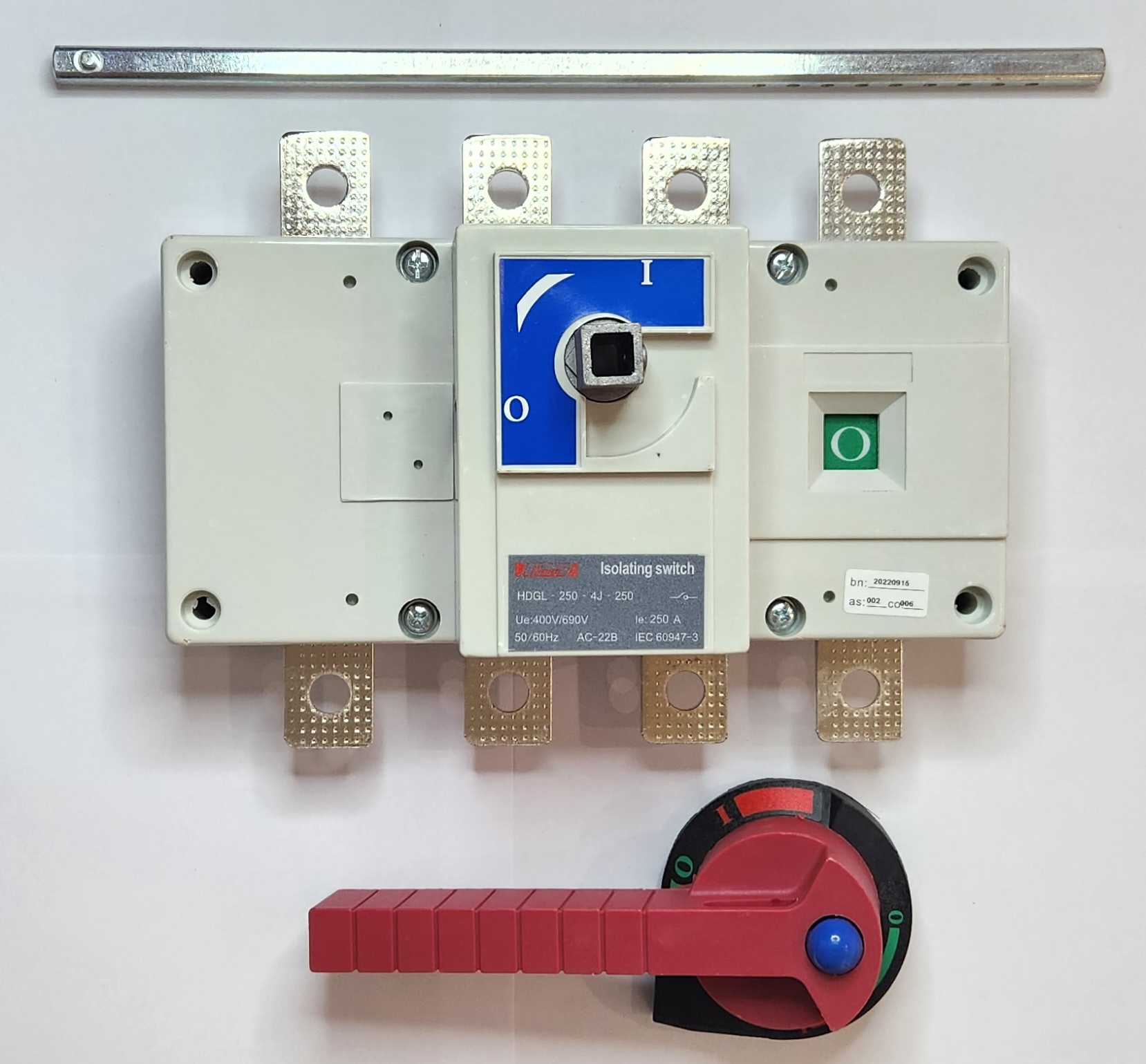 HDGL2504J250 Isolating Switch, HDGL, 250AF, 4P, 250 A, With External Operation Handle