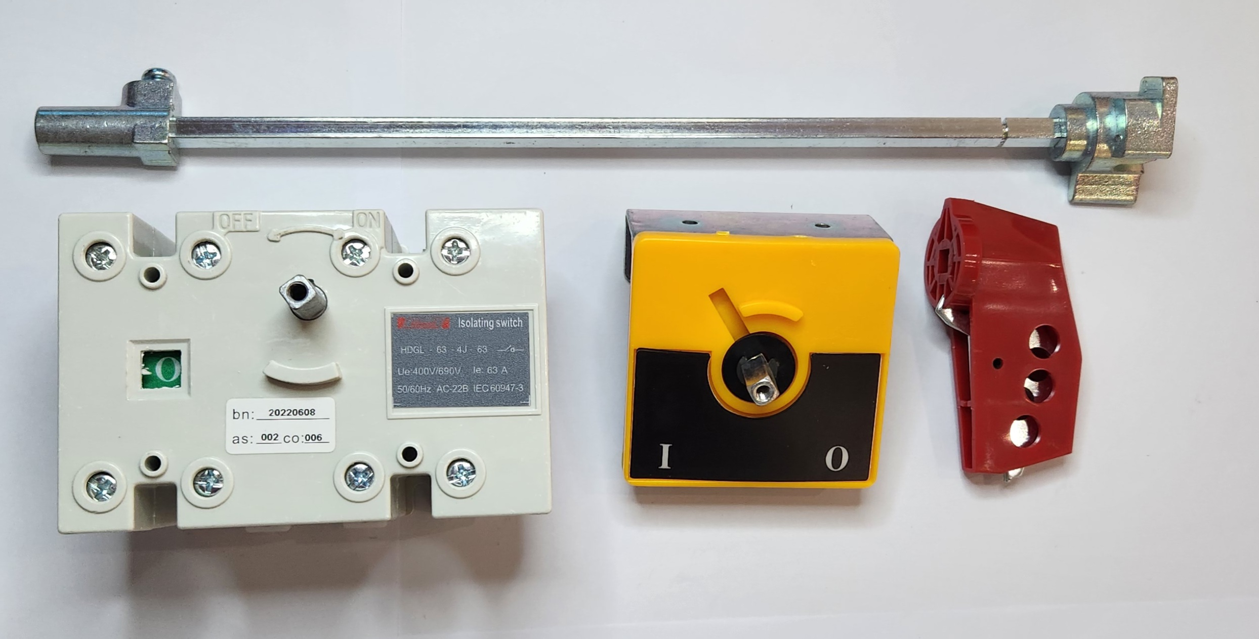 HDGL634J63 Isolating Switch, HDGL, 63AF, 4P, 63 A, With External Operation Handle