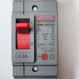 Molded Case Circuit Breaker, HDM2-125L, 2P, 63 A, power distribution