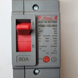 Molded Case Circuit Breaker, HDM2-125L, 2P, 80 A, power distribution