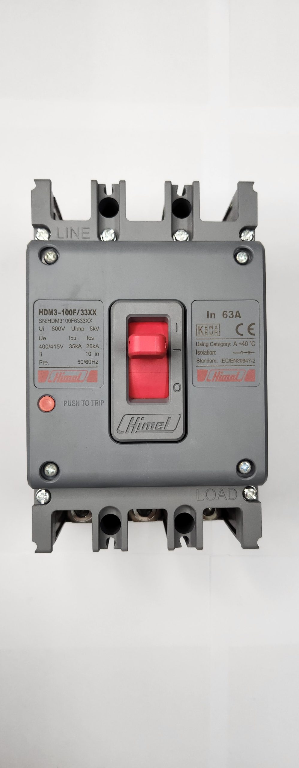 HDM3100F6333XX Molded Case Circuit Breaker HDM3 - 100F/3P - Mag-therm 63A