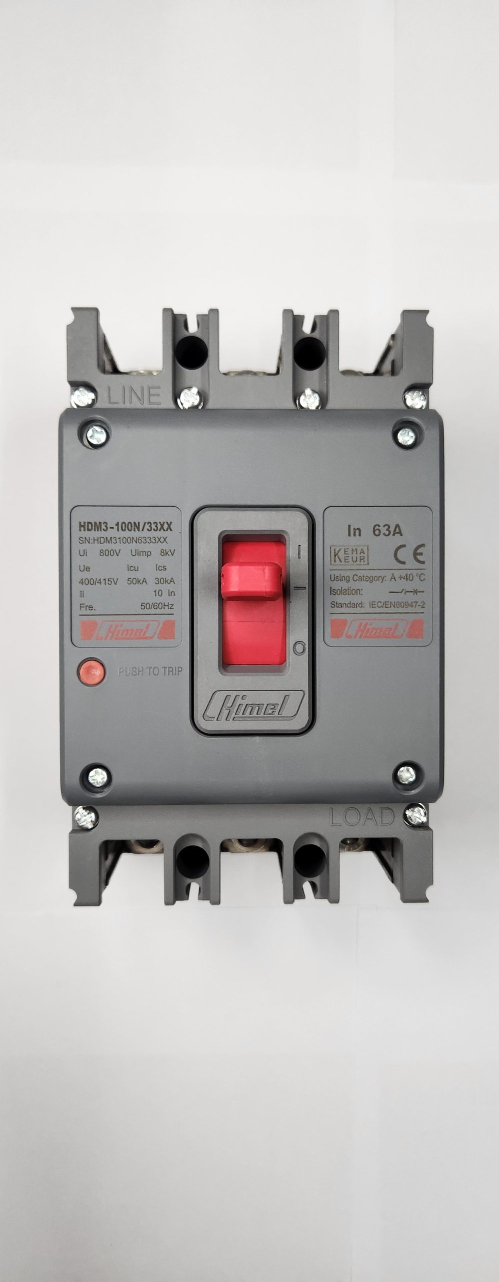 HDM3100N6333XX Molded Case Circuit Breaker HDM3 - 100N/3P - Mag-therm 63A