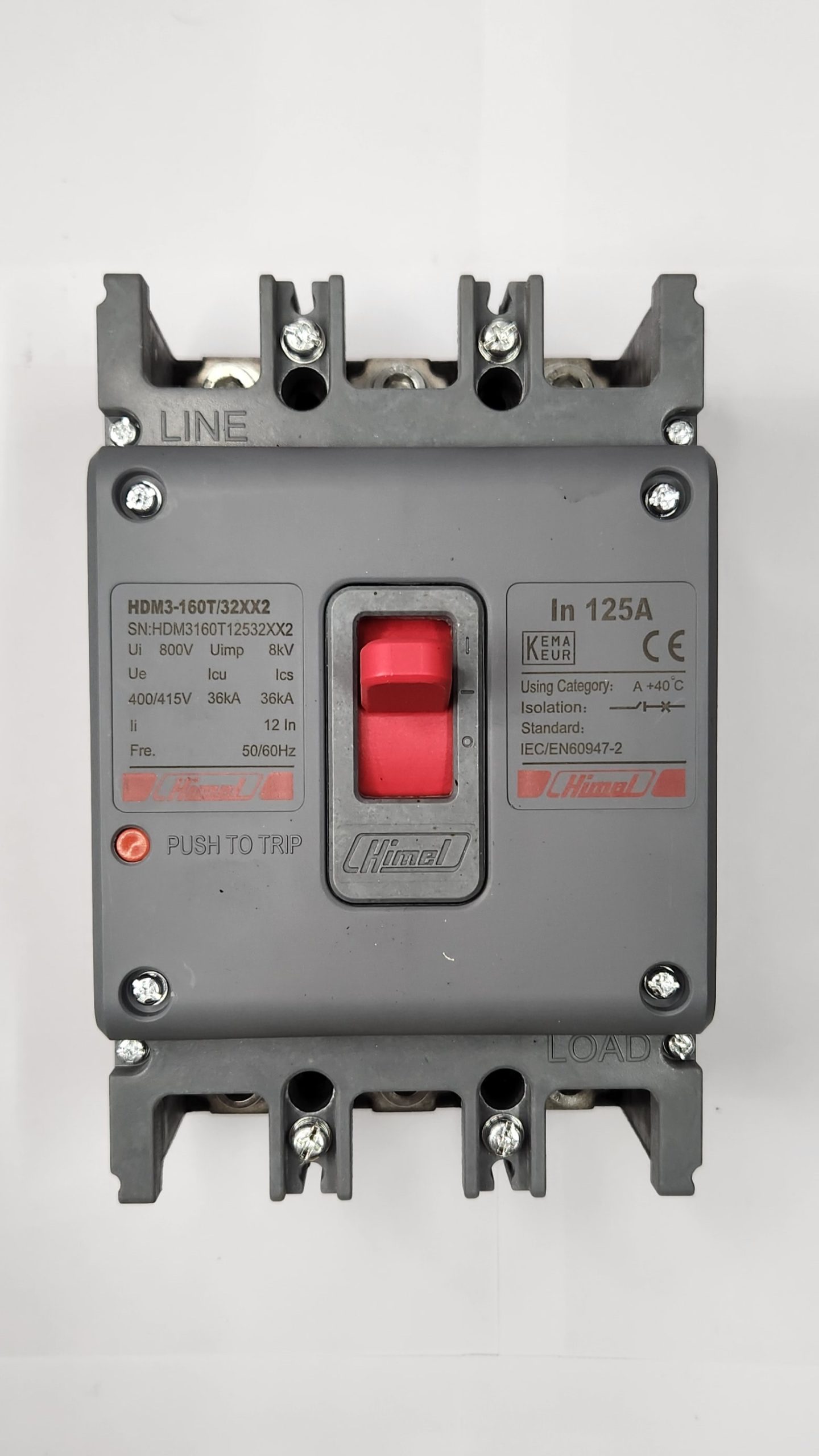 HDM3160T12532XX2 Molded Case Circuit Breaker HDM3 - 160T/3P - Mag MP 125A