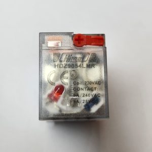 Miniature Plug-in Relay, HDZ9, 5A, 4P, LED AC 230V, rotary button
